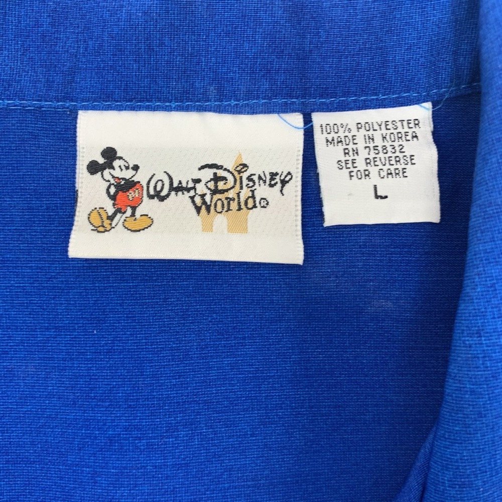 Disney World Mickey Vintage Mouse Salute USA Flag Mens Short Sleeve Shirt Size L - Picture 6 of 7